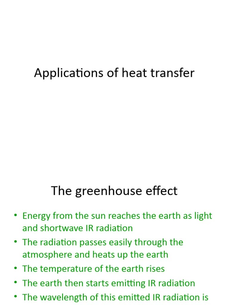 Applications Of Heat Transfer | PDF