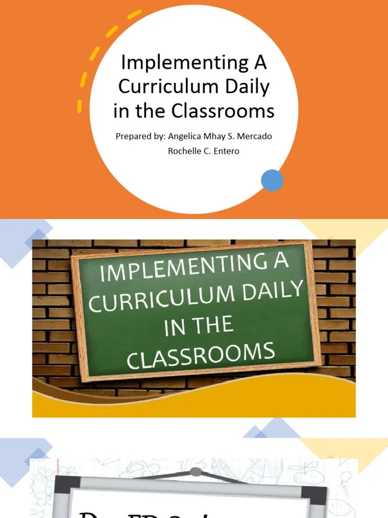 Curr Dev Report Implementing A Curriculum Daily In The Classrooms 1 ...