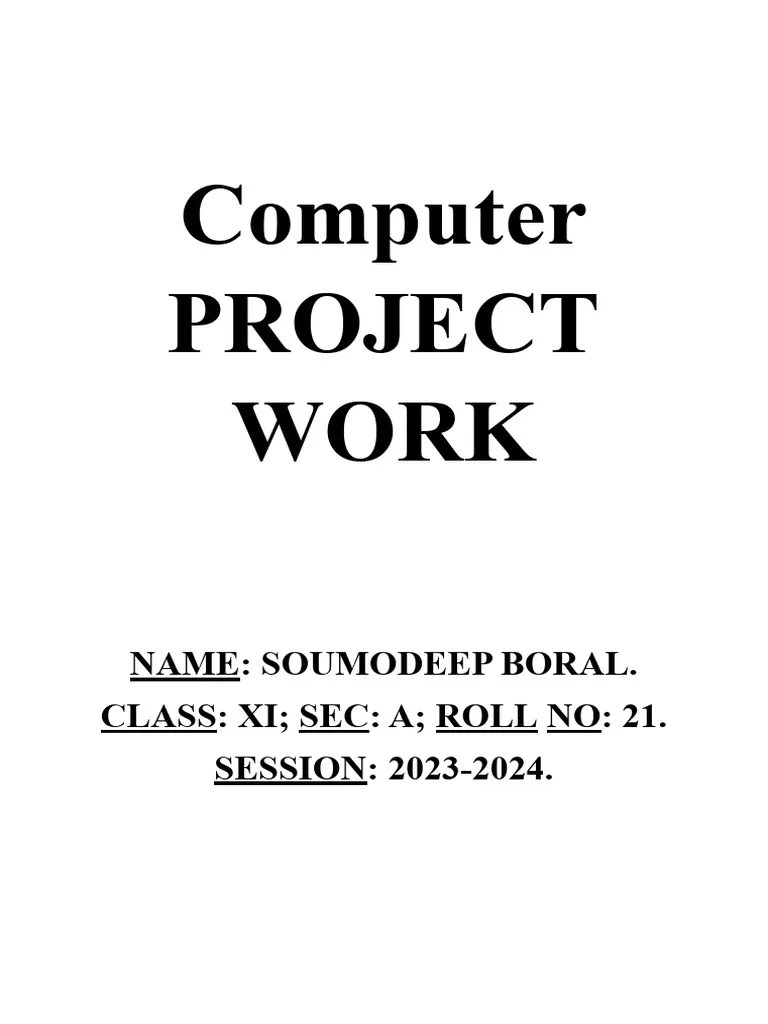 Class Xi - Computer Project | PDF | Matrix (Mathematics) | Applied Mathematics