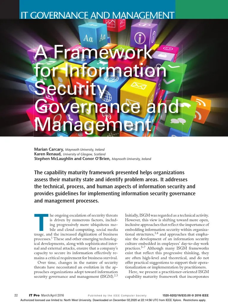 18 - A Framework For Information Security Governance And Management ...