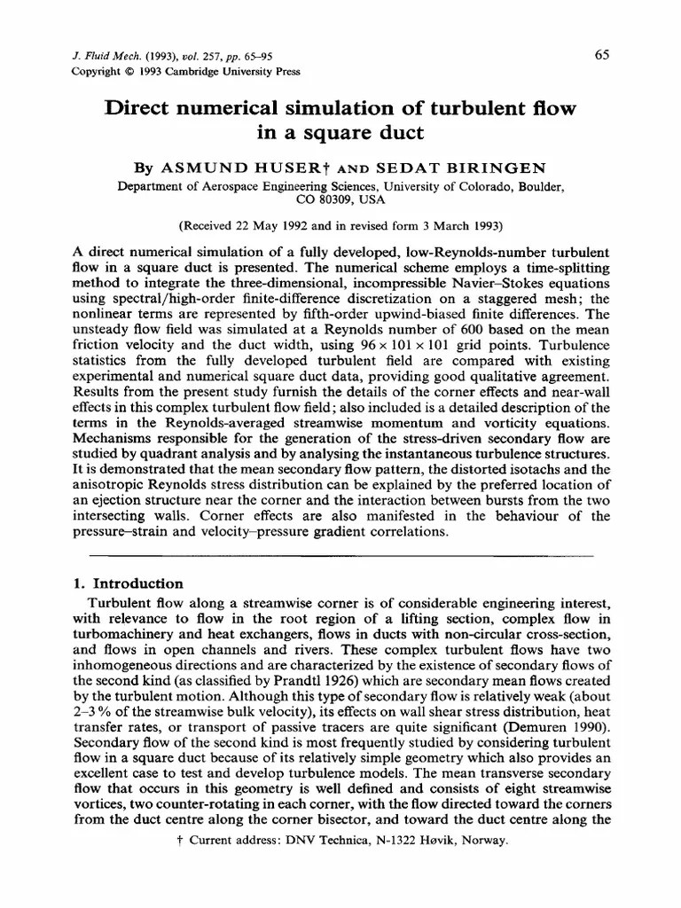 Direct Numerical Simulation Of Turbulent | PDF | Fluid Dynamics ...