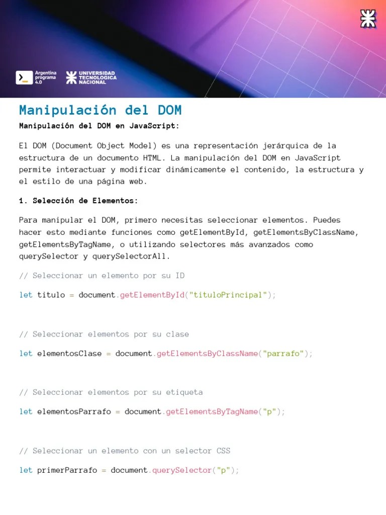 06 - Manipulación Del DOM | PDF