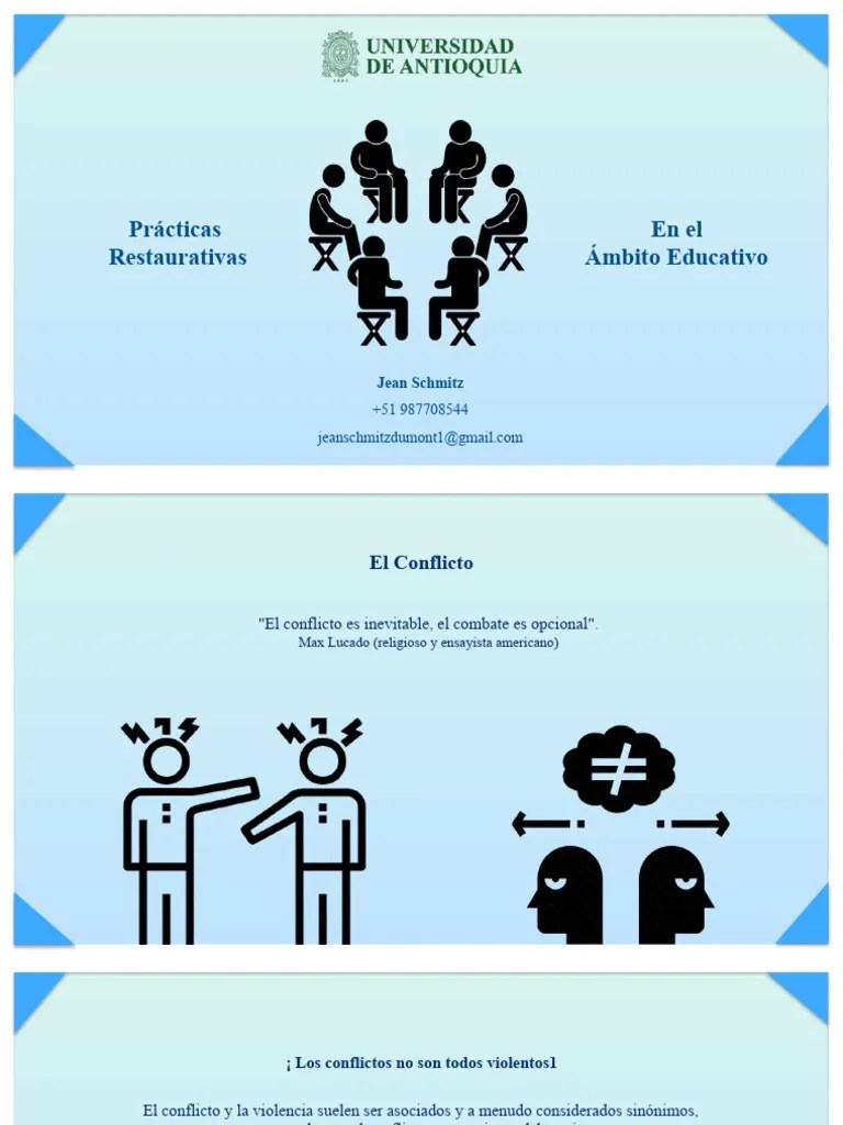 Jean Schmitz Conferencia Círculos Restaurativos | PDF | Enseñando