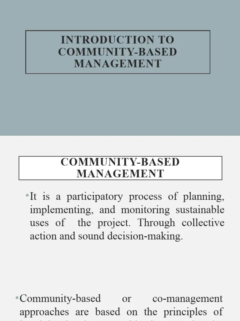 Community Based Management | Download Free PDF | Community | Social Psychology