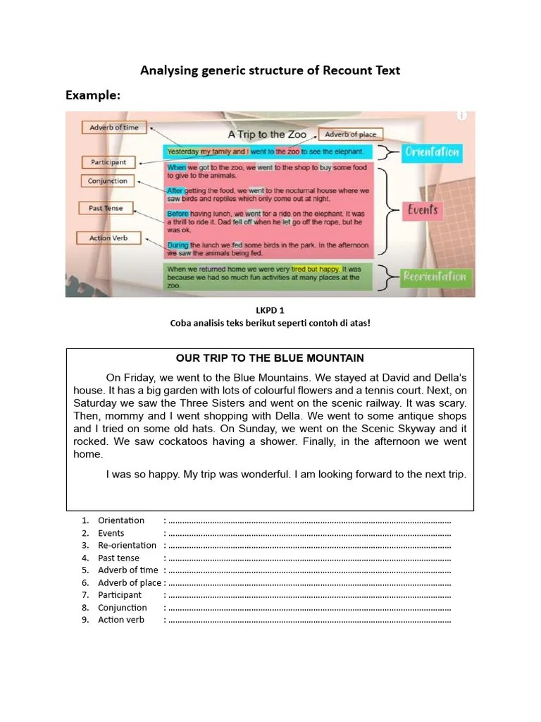 Analyzing Generic Structure Of Recount Text | PDF