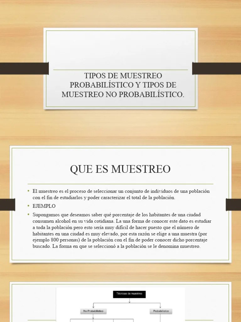 Tipos De Muestreo Probabilístico Y Tipos De Muestreo | PDF | Muestreo ...
