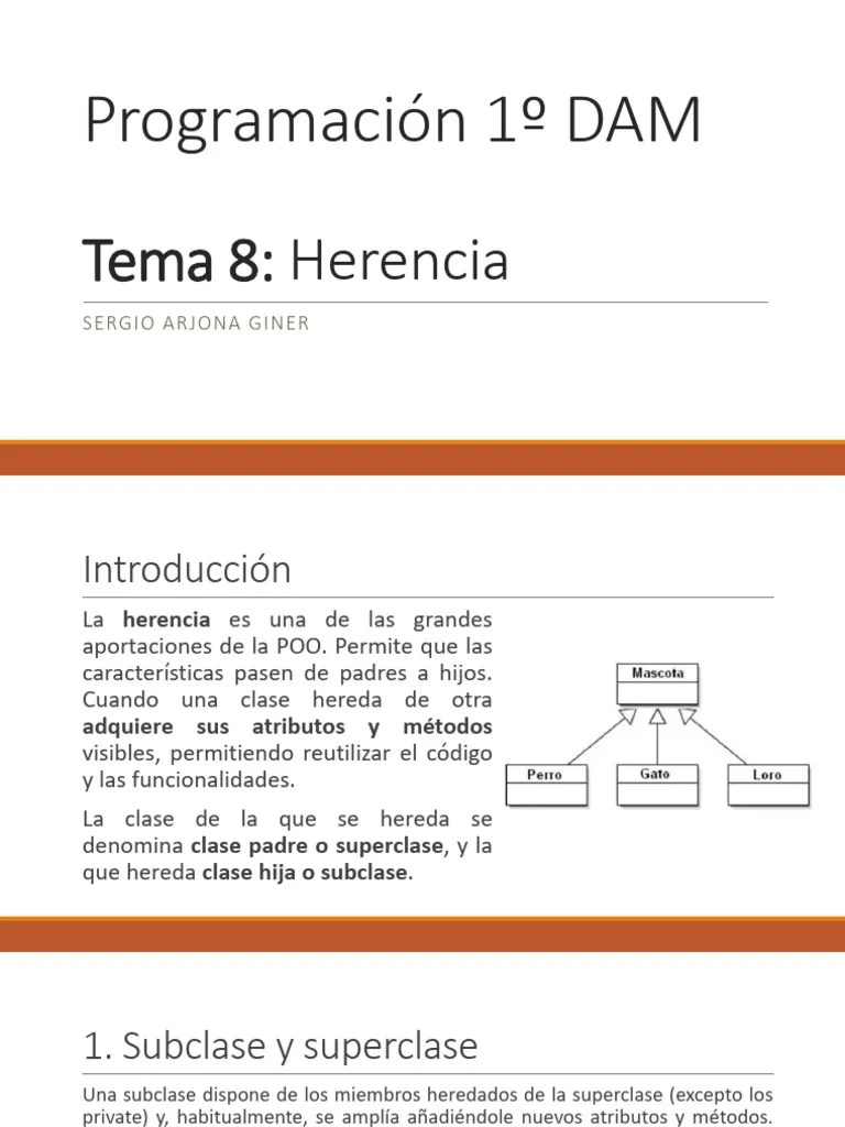 Tema 8 - Herencia | PDF | Herencia (Programación Orientada A Objetos ...