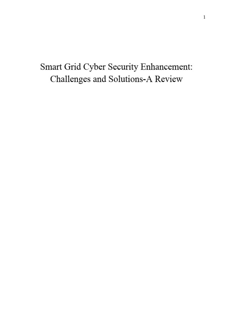 Smart Grid Cyber Security Enhancement | PDF | Security | Computer Security