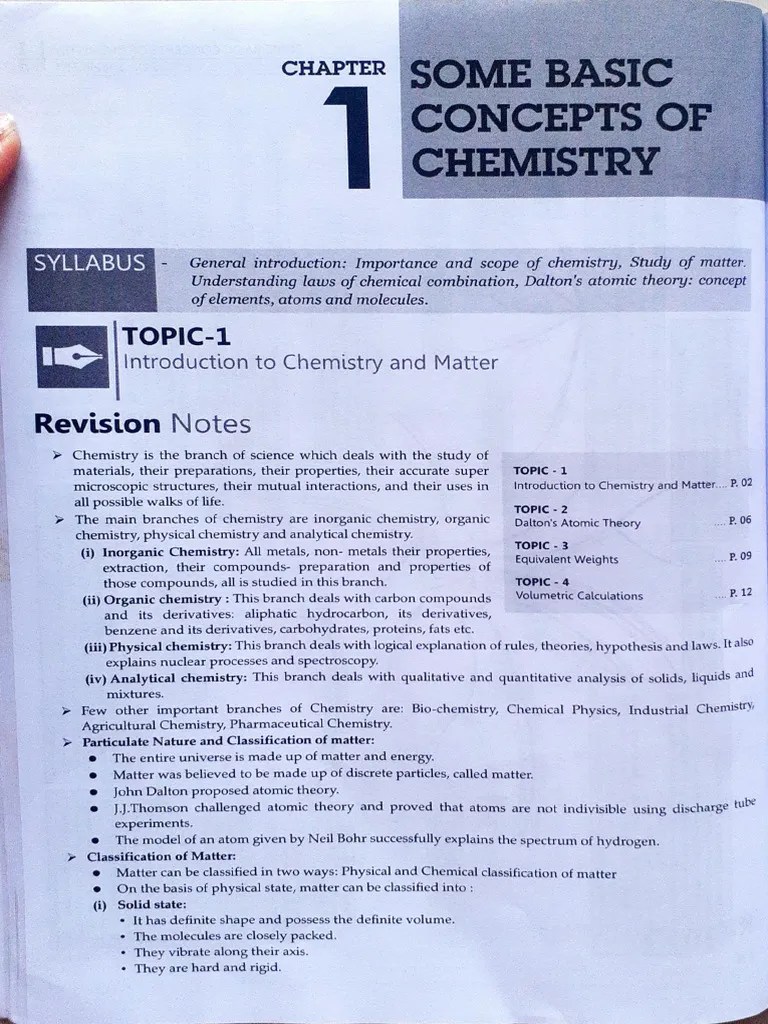 Some Basic Concepts Of Chemistry ISC CLASS 11 | PDF | Chemistry ...