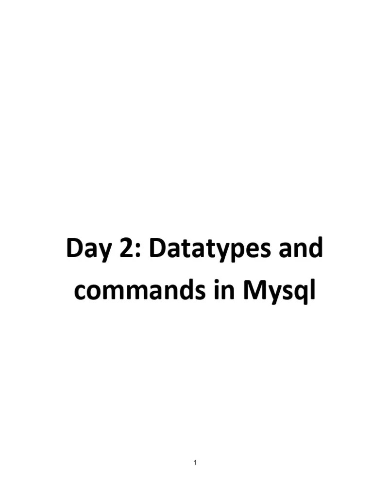 SQL Day 2 | PDF | Sql | Table (Database)