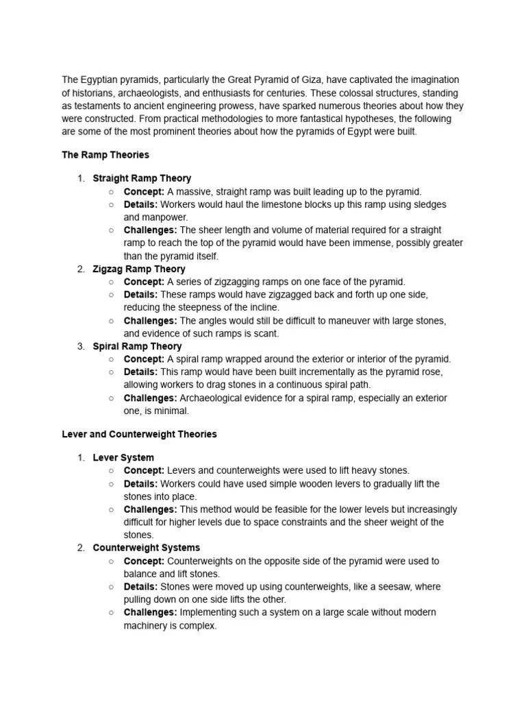 Unveiling The Mysteries - Theories On How The Pyramids Of Egypt Were ...