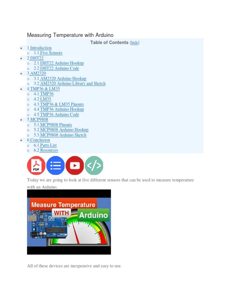Temp Sensor | PDF | Analog To Digital Converter | Arduino