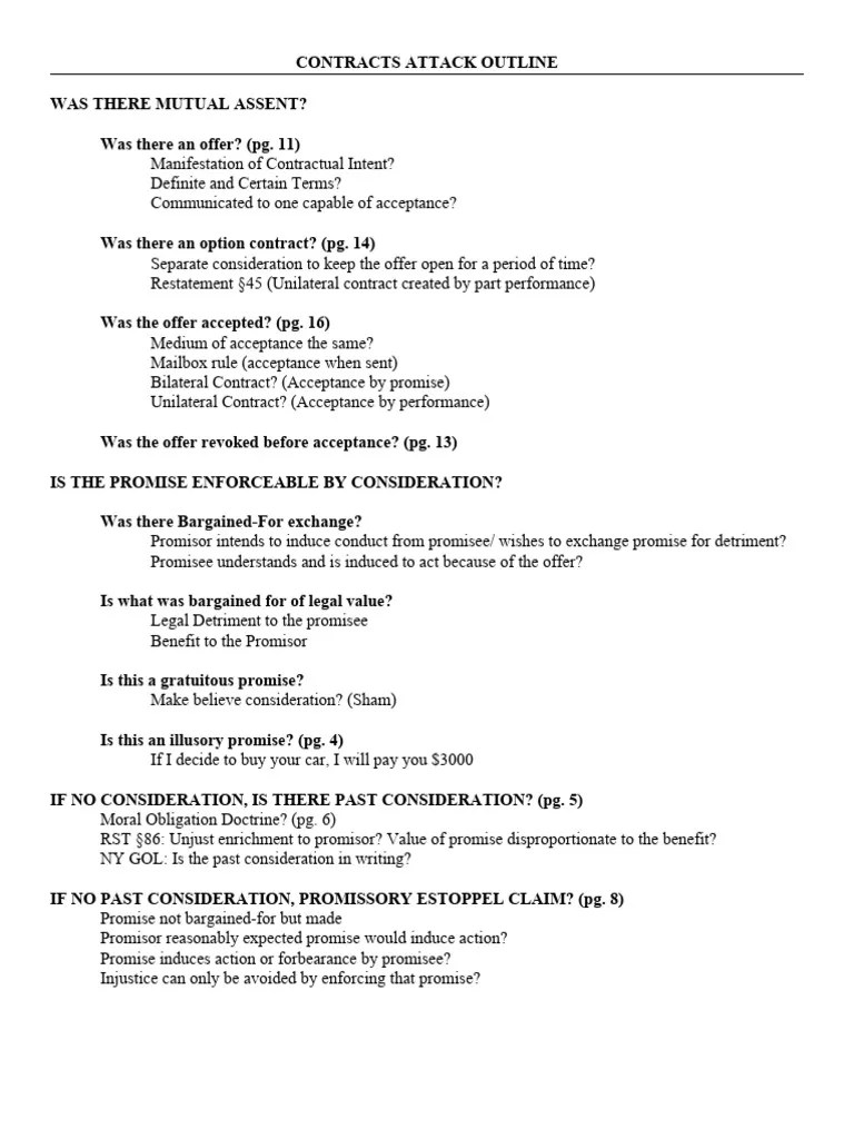 Contracts Lecture Examples | PDF | Consideration | Civil Law (Legal System)