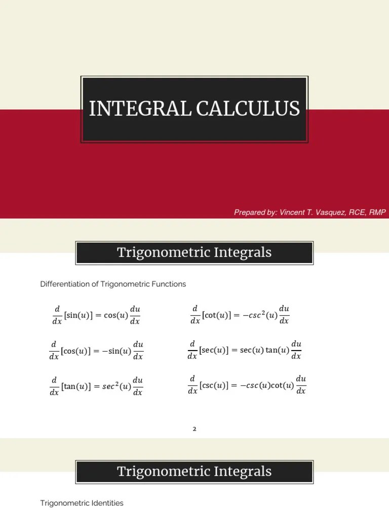 Trigonometric Function Integration | PDF | Trigonometric Functions ...