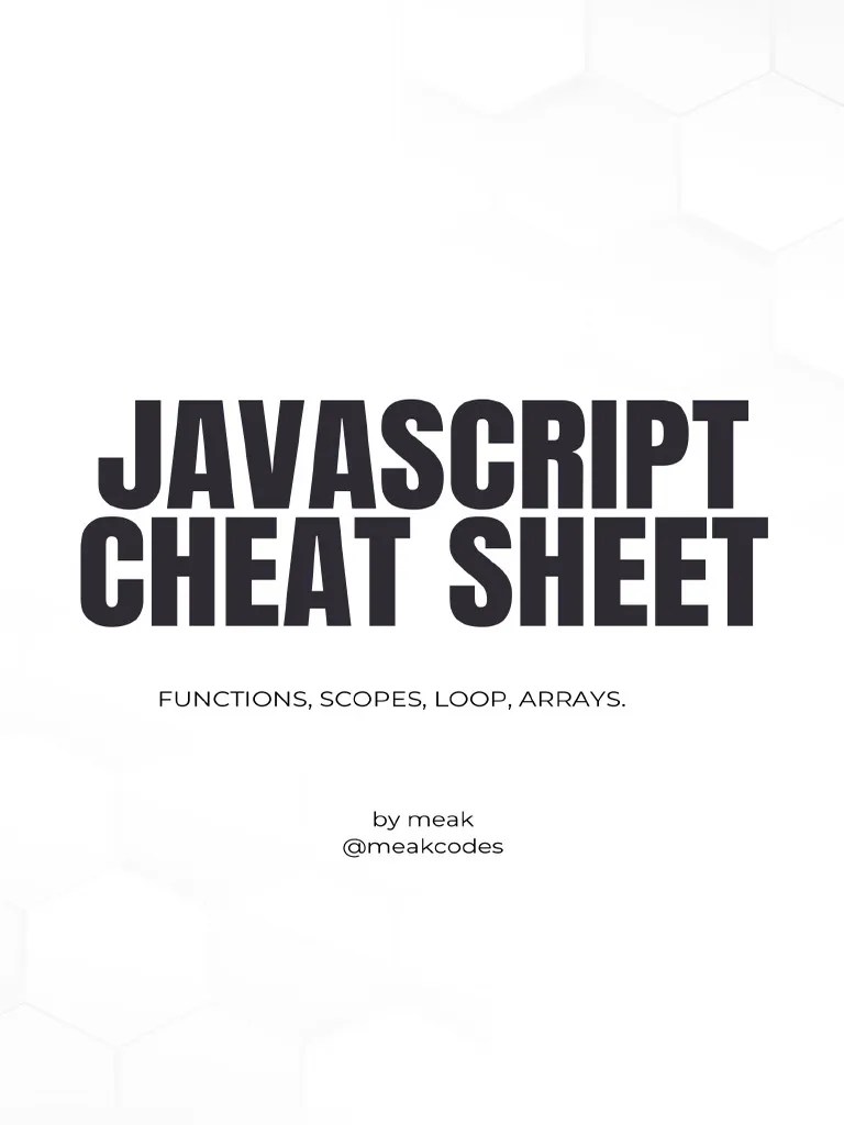 Javascript Cheat Sheet | PDF