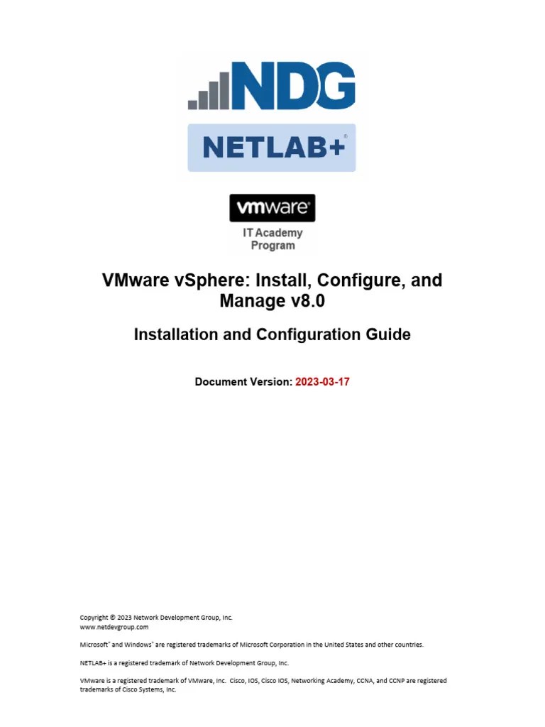 Netlab_vmware_vsphere_icm_8_pod_install_guide | PDF | Virtual Machine | Virtualization