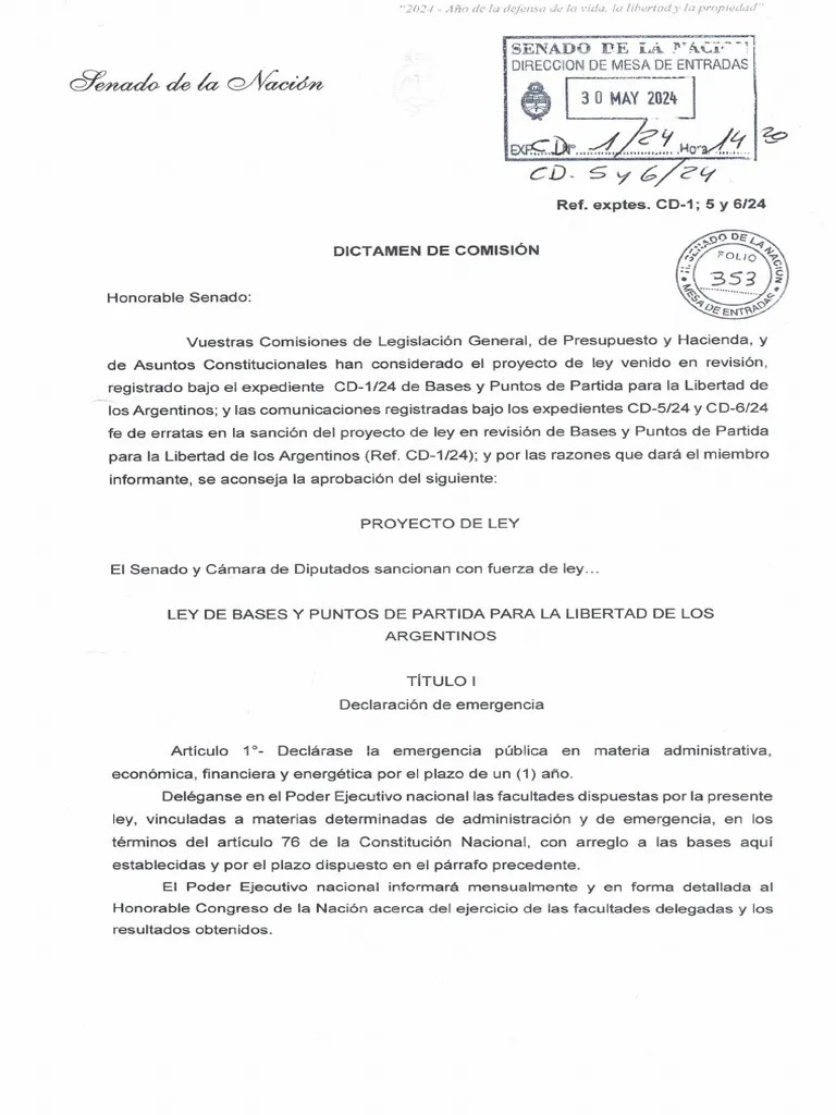 Dictamen Ley Bases | PDF