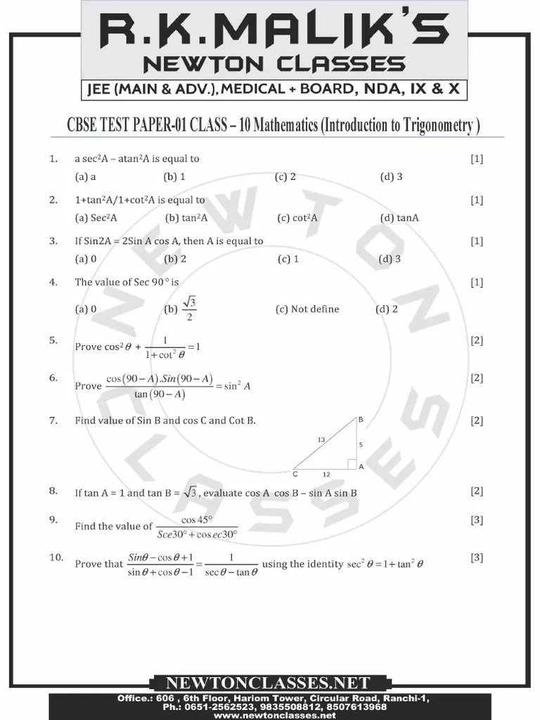 Introduction To Trigonometry T1 VV | PDF