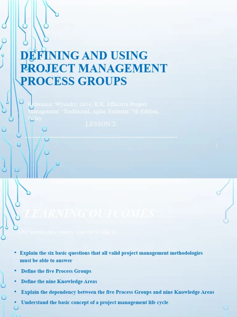 Lesson 3 - Process Groups - Knowledge Areas | PDF | Project Management | Cognition