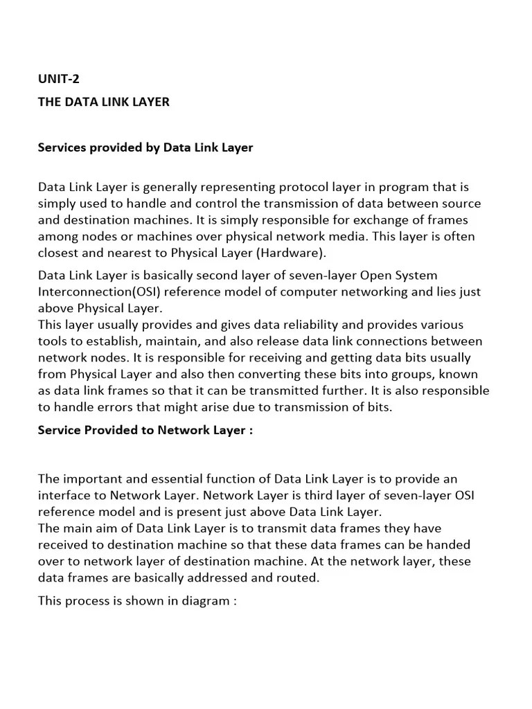UNIT-2 Computer Networks - 1 | PDF | Computer Network | Osi Model