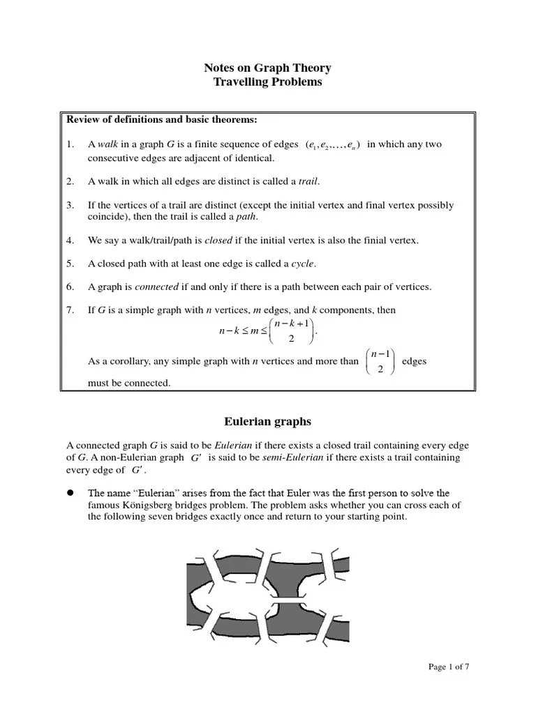 Notes On Graph Theory | PDF | Graph Theory | Mathematics