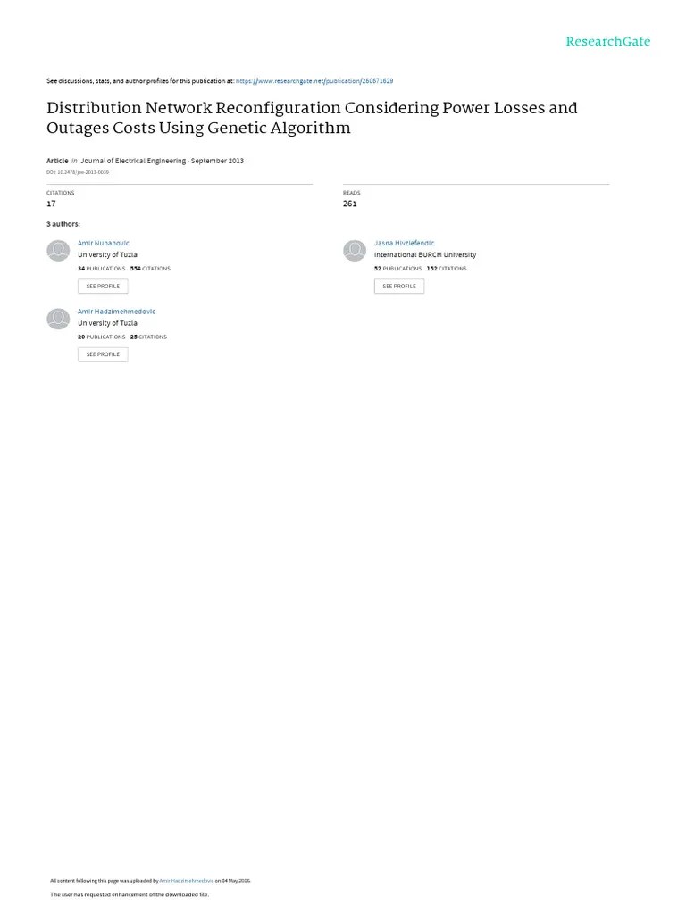 Distribution Network Reconfiguration Considering P | PDF | Mathematical ...