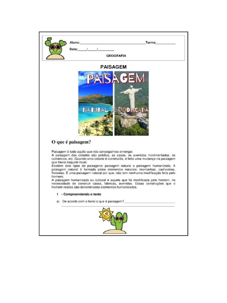 Atividade Paisagem PDF | PDF