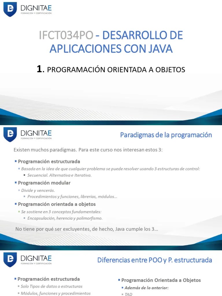 01 - Programacion Orientada A Objetos | PDF | Objeto (informática ...