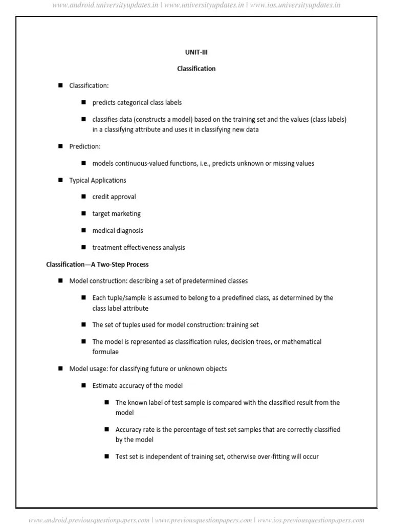 DM Unit-Iii | PDF | Statistical Classification | Bayesian Inference