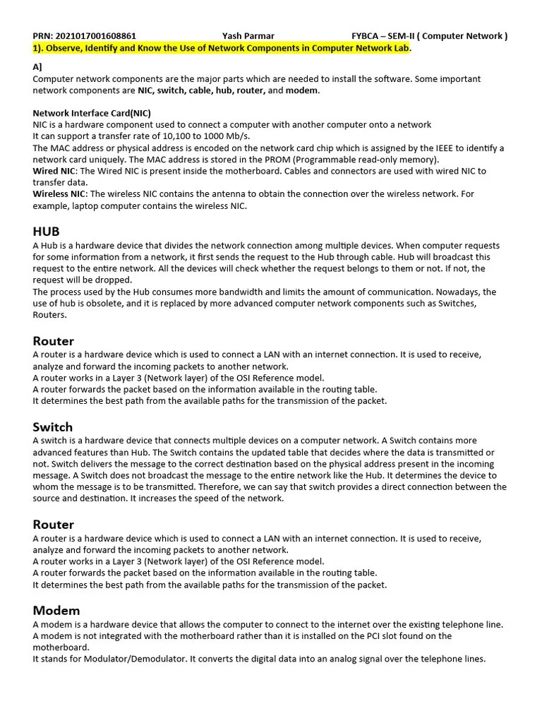 Computer Network Practical | PDF | Computer Network | Transmission Medium