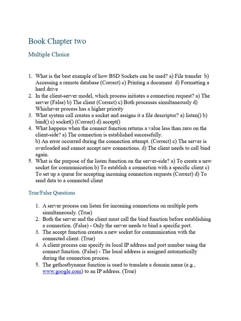 Book Chapter Two | PDF | Network Socket | Port (Computer Networking)