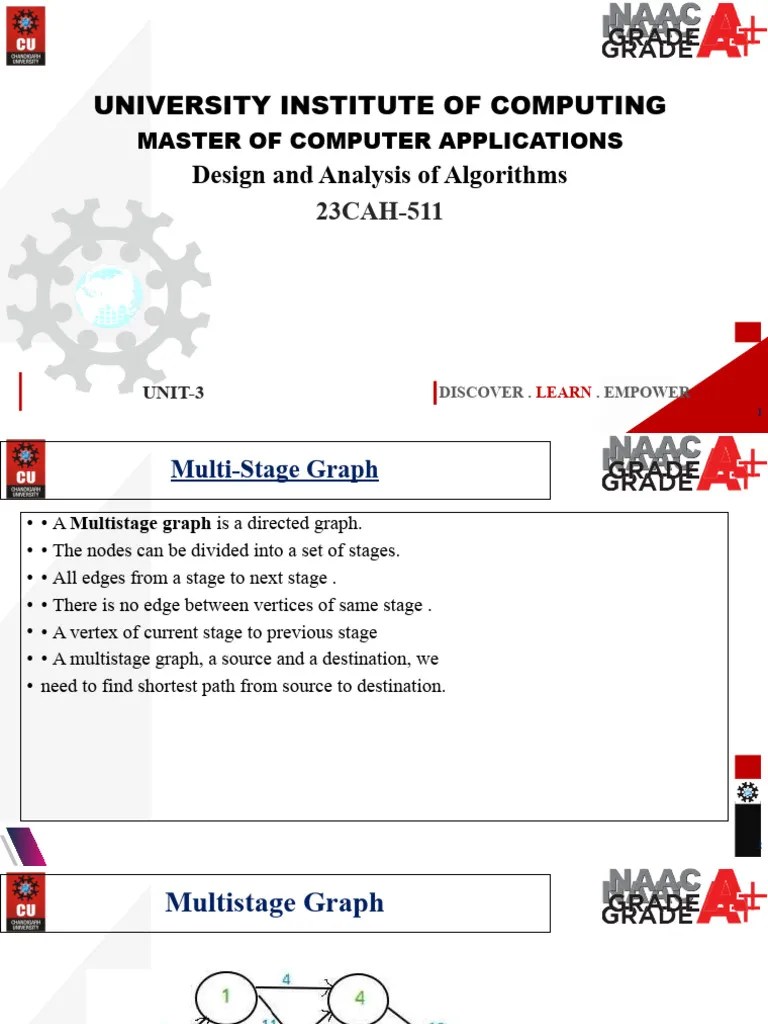 University Institute Of Computing: Design And Analysis Of Algorithms ...