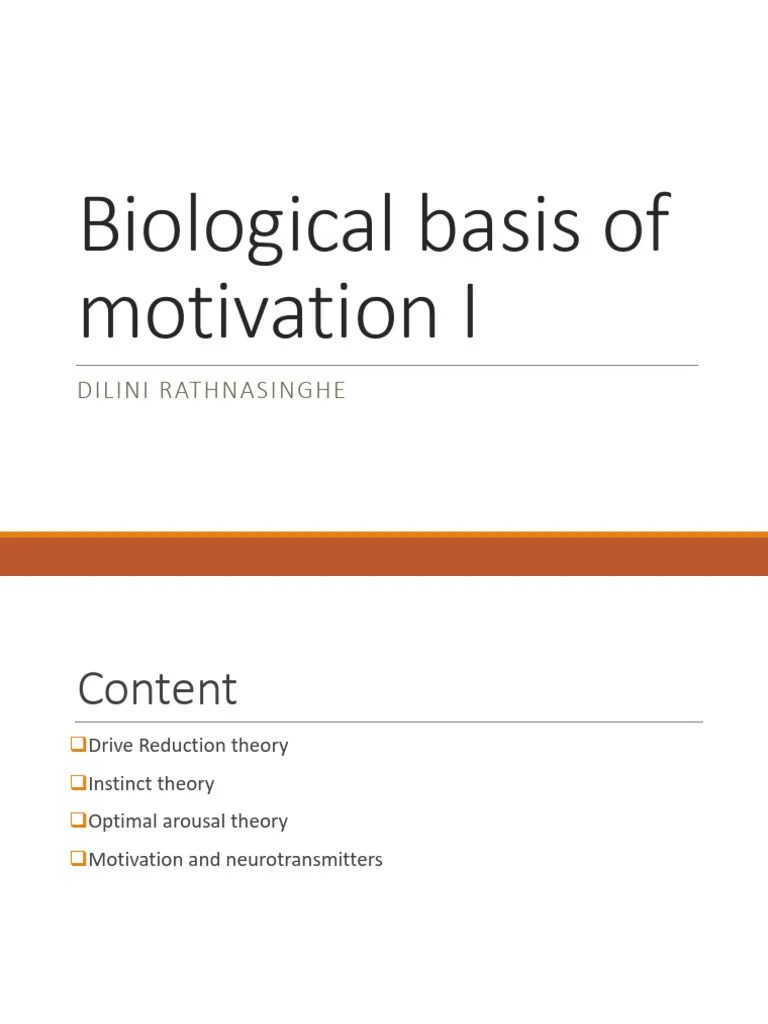 Biological Basis Of Motivation - Lesson 4 - 6614e6ce7015a | PDF ...