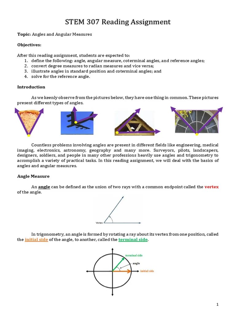 Angles And Angular Measures | PDF | Angle | Euclid