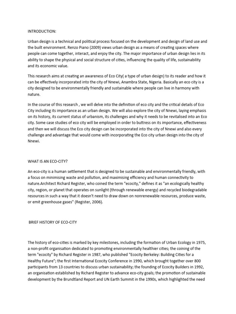 Urban Design | Download Free PDF | Sustainable City | Efficient Energy Use