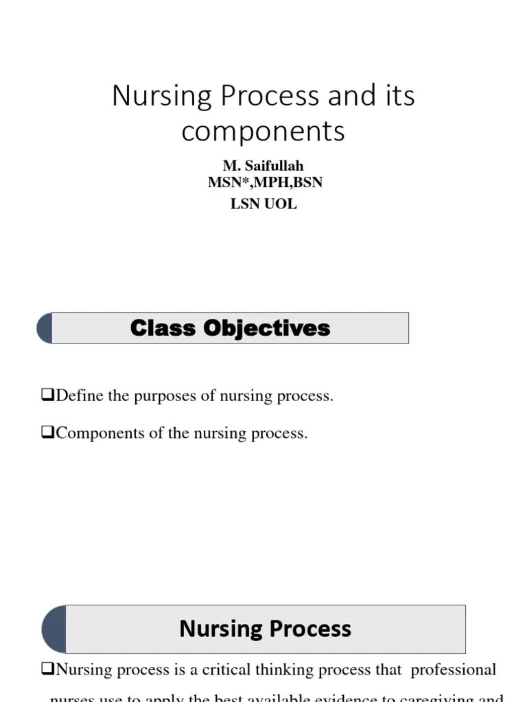 Nursing Process And Its Components | PDF | Nursing | Physical Examination