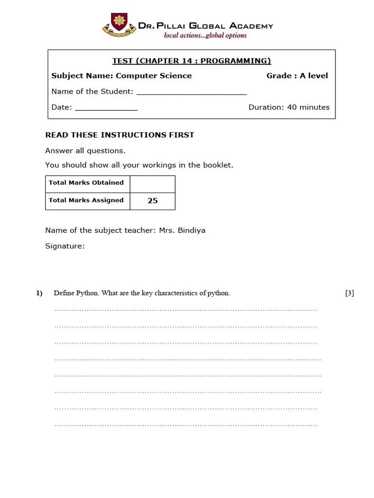 Practice Question On Programming | PDF | Programming Paradigms | Computer Engineering