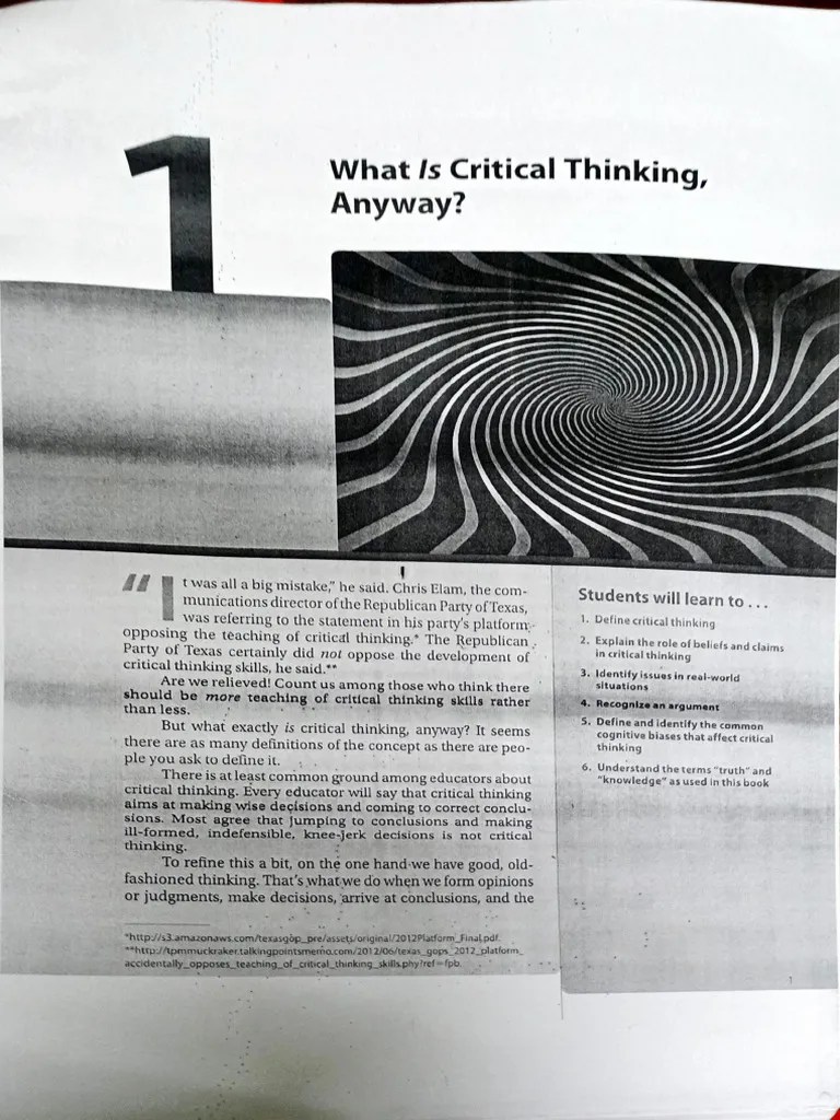 Critical Thinking (Philosophy) Chapter 1 | PDF