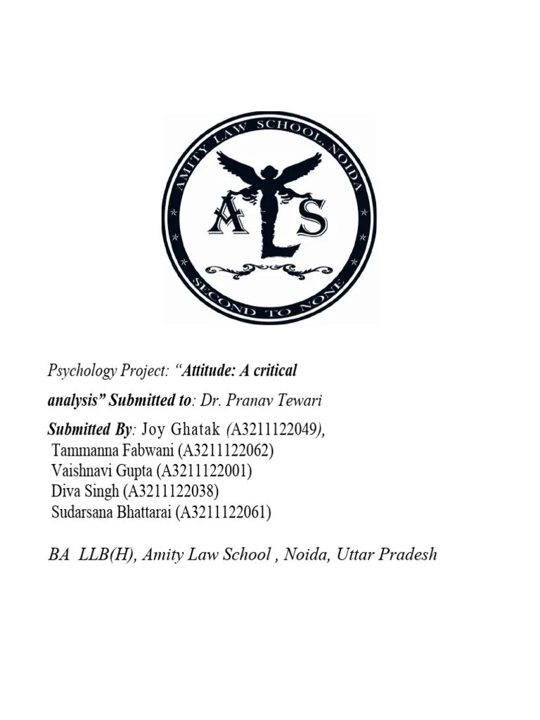 Attitude A Critical Analysis | PDF | Attitude (Psychology) | Classical Conditioning