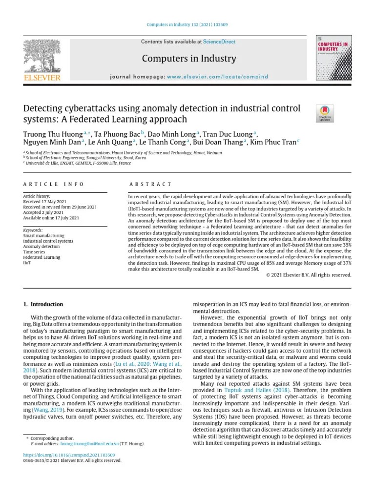 Detecting Cyberattacks Using Anomaly Detection In Industrial Control ...
