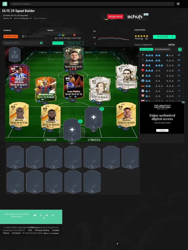 EA FC 24 Squad Builder FUTBIN 4 | PDF
