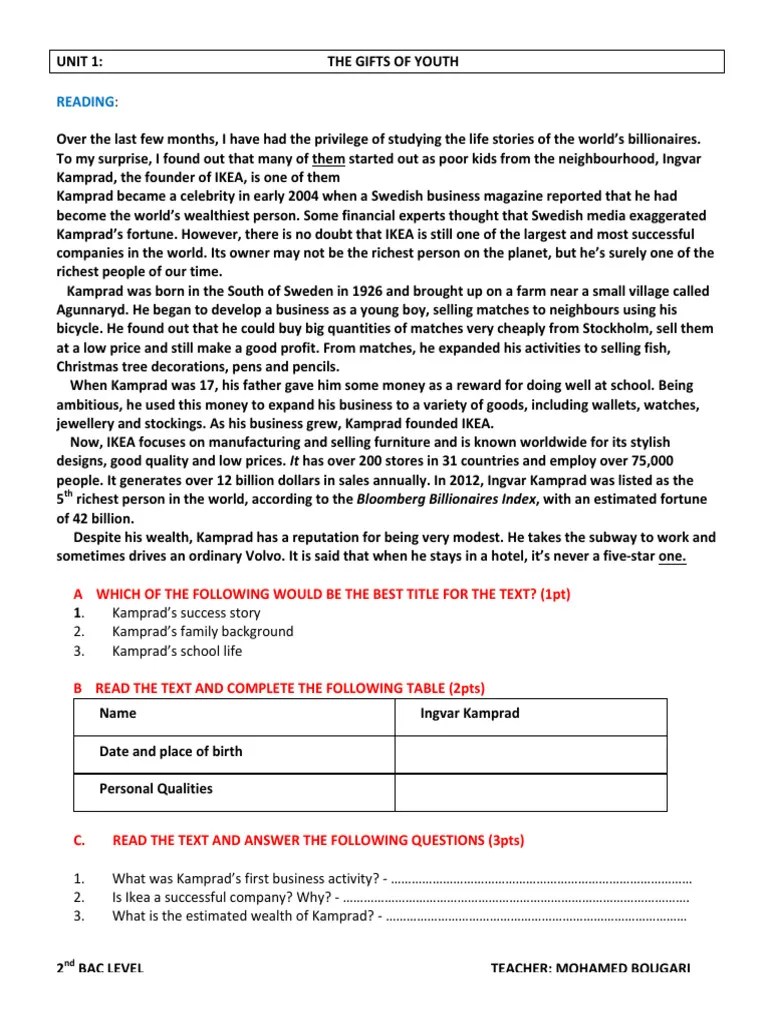 UNIT 1 Reading | PDF