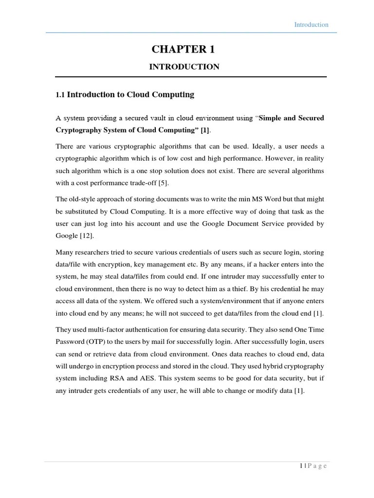 CHAPTER 1 Old | PDF | Cryptography | Cloud Computing