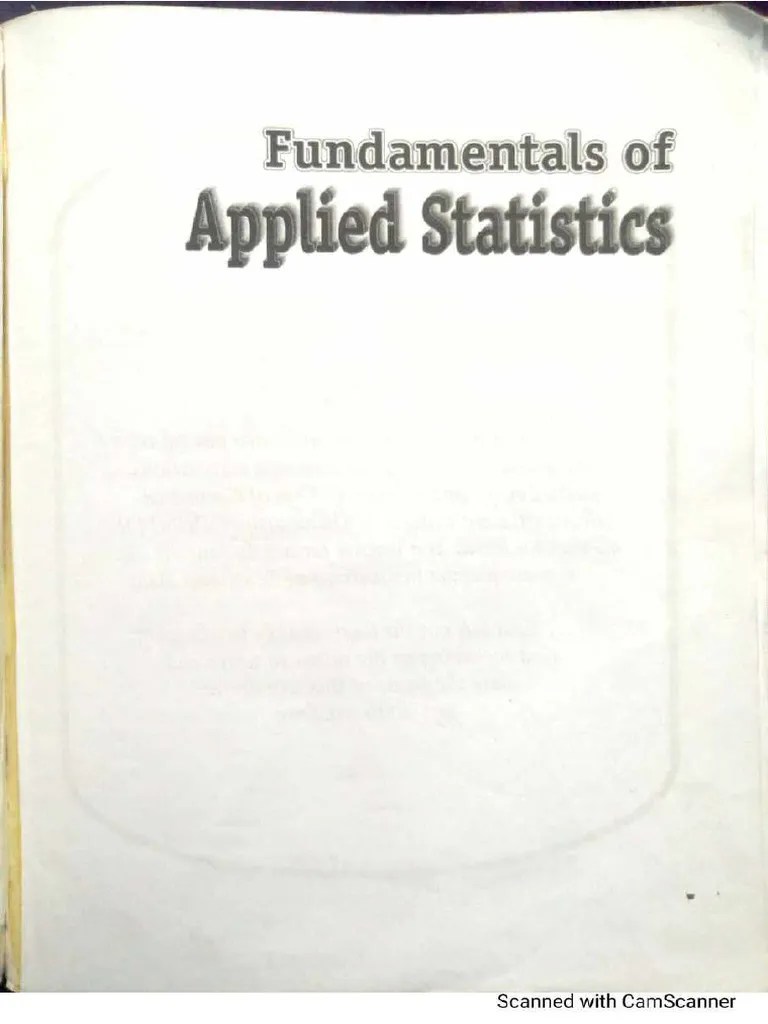 Fundamental Of Applied Statistics | PDF