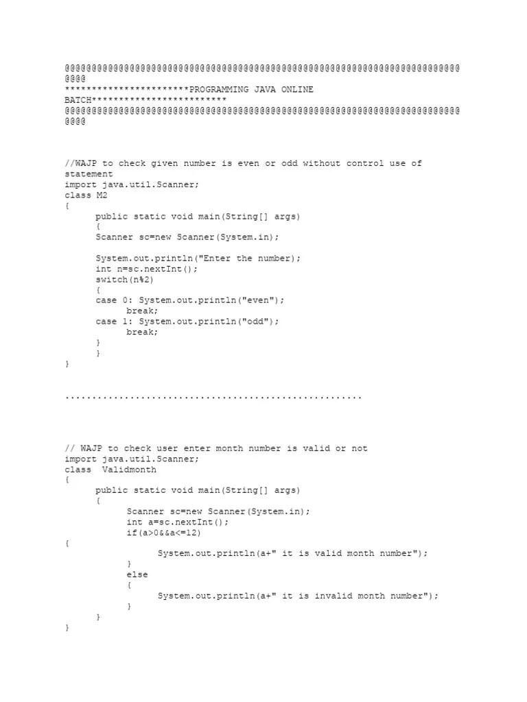 Java Programming Coding Questions | PDF | Boolean Data Type | Integer ...