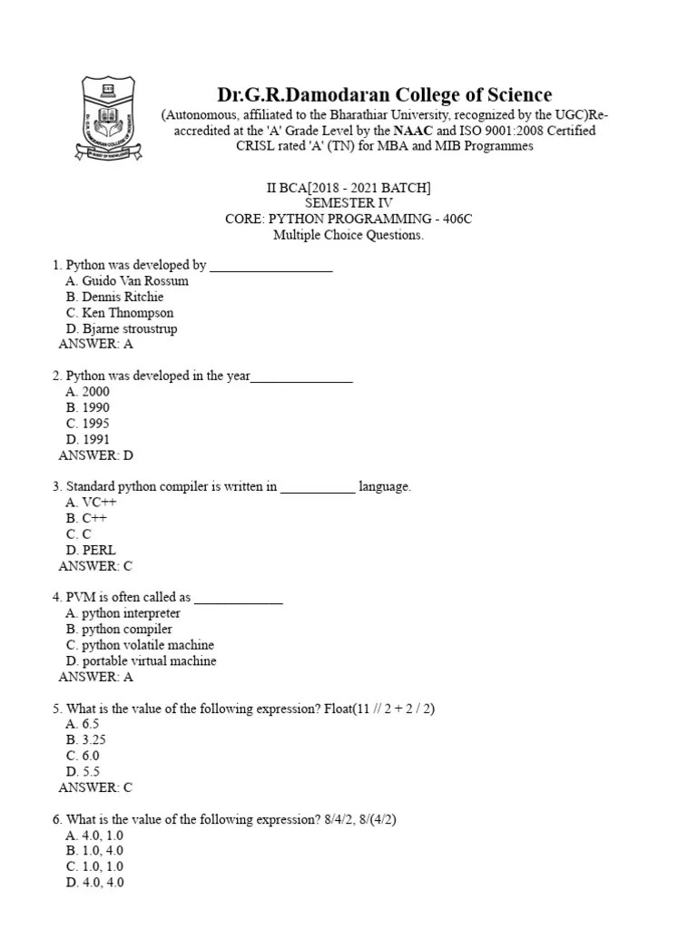 406C - Python Programming | PDF | Parameter (Computer Programming ...