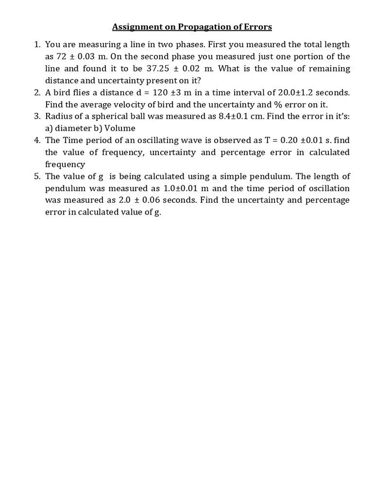 Assignment Error Propagation | PDF