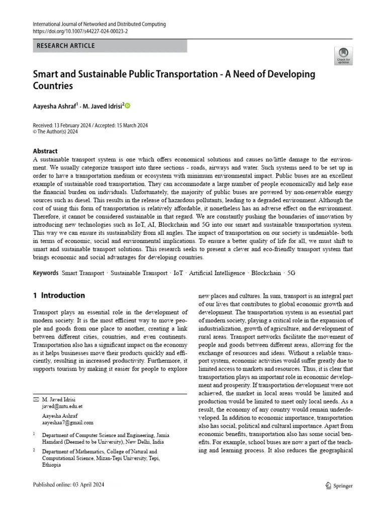 Smart And Sustainable Public Transportation - A Ne | PDF | Internet Of Things | Renewable Energy