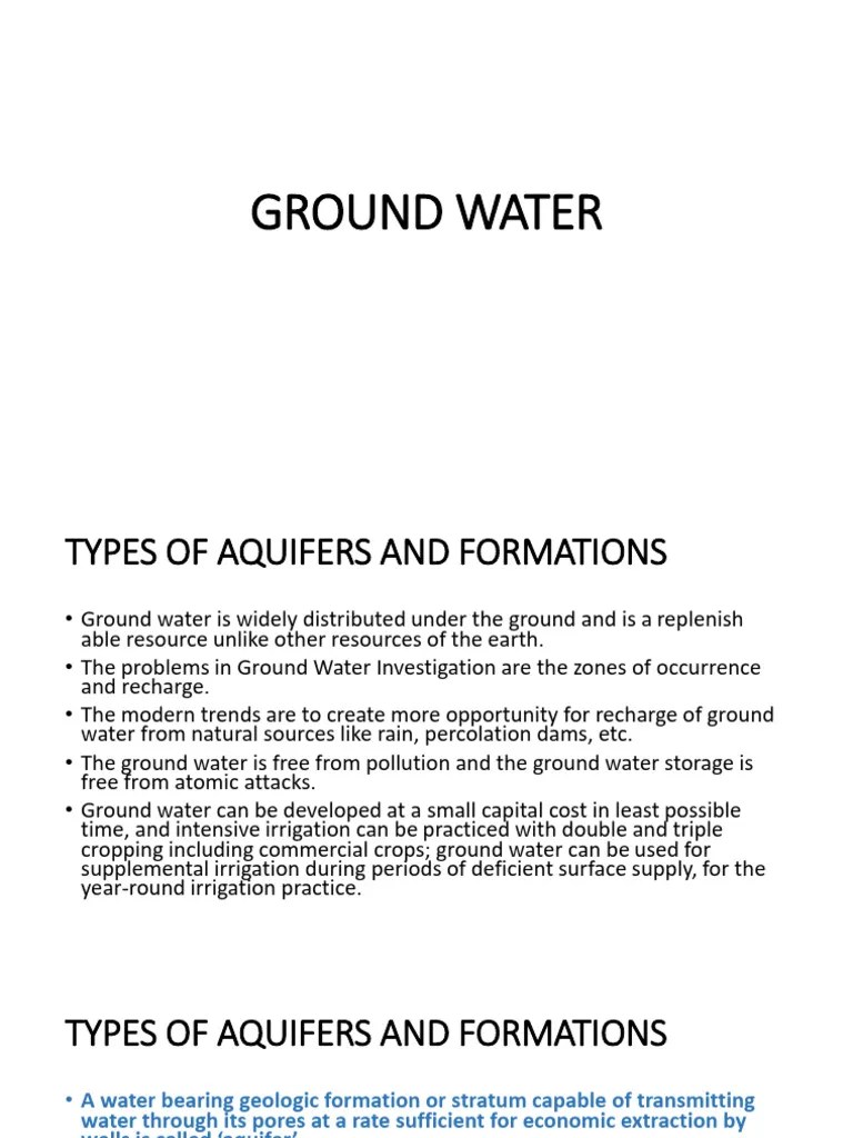 Ground Water Well Hydraulics Pdf Aquifer Groundwater