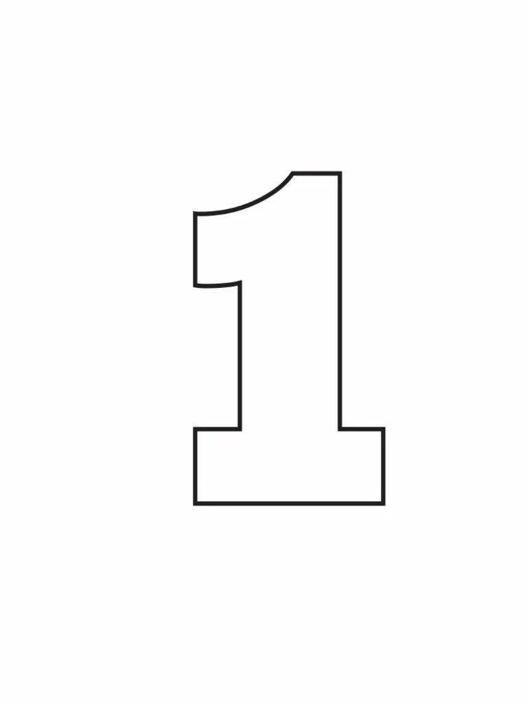 Free Printable Numbers Templates Printable Number 1 | PDF